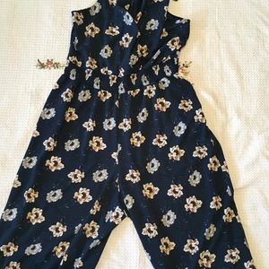 Blue floral Jumpsuit XXL polyester and spandex